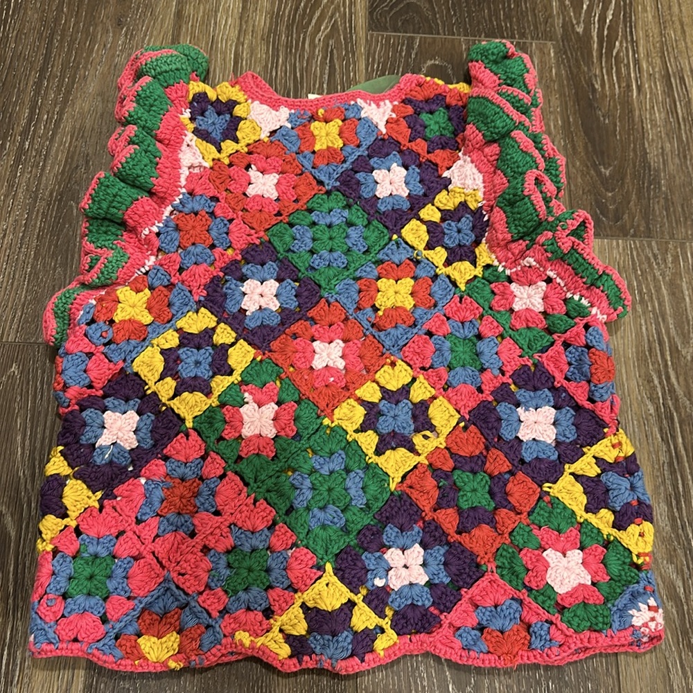 Farm Rio Crochet Square Vest Size S - Picture 4 of 9
